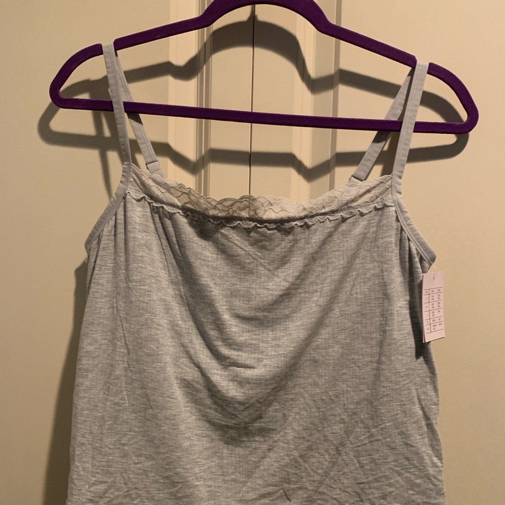 Auden Heather Gray Camisole with Lace Detail